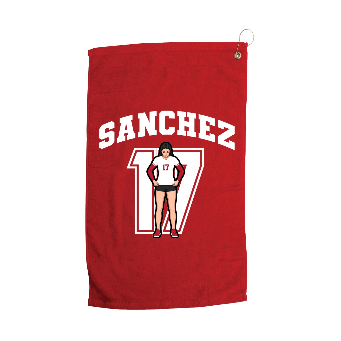 Golf Towel — Number in Red