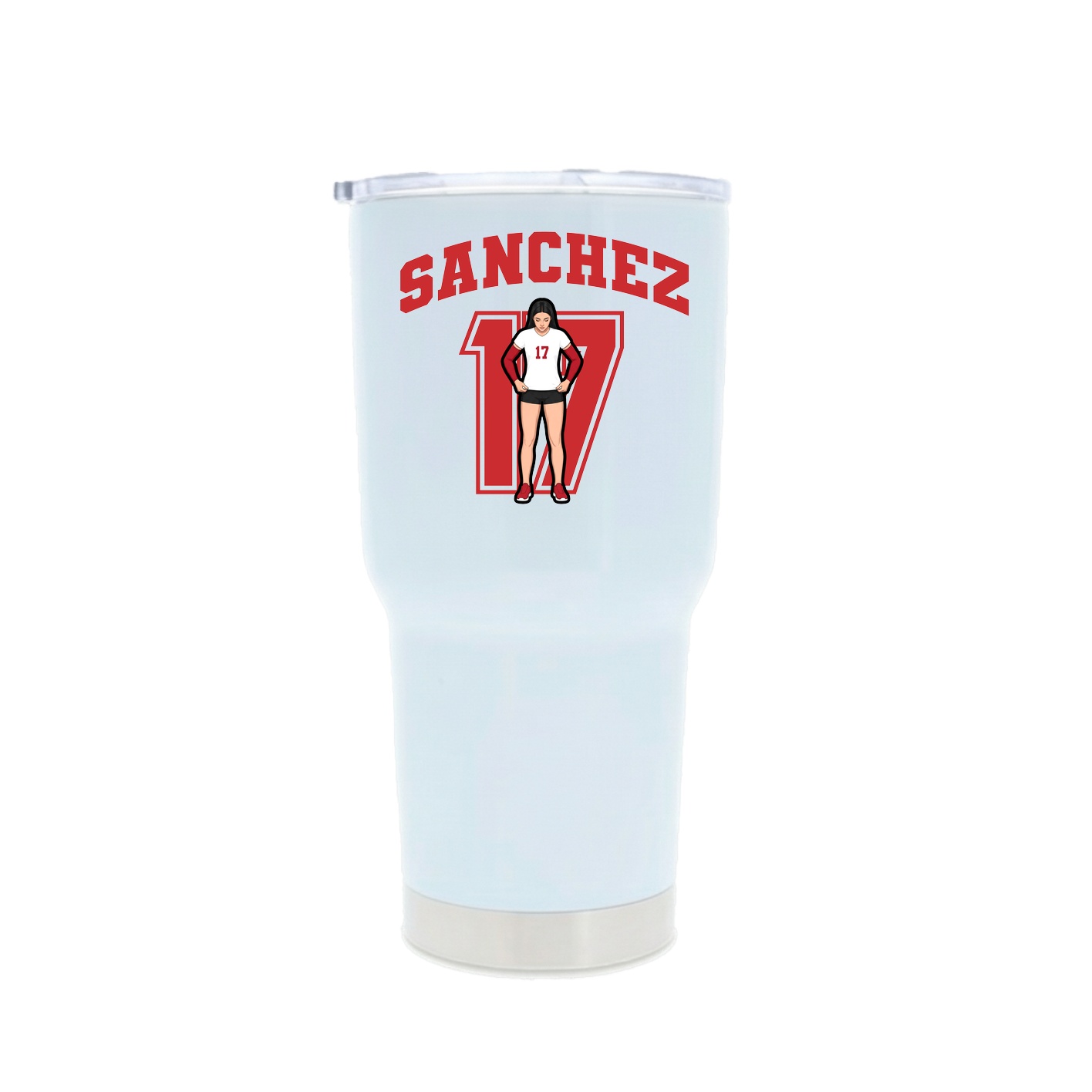 30oz Stainless Steel Tumbler — Number in White
