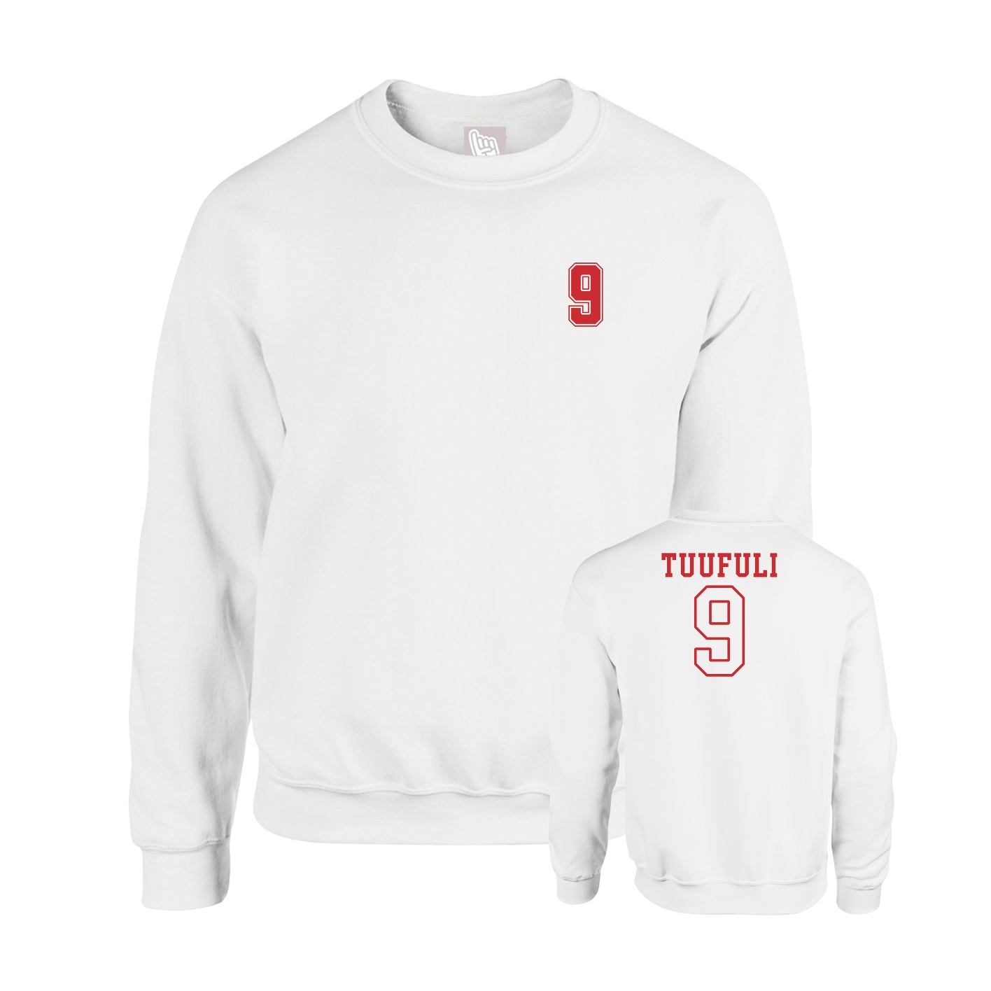 Fleece Crew — Chest Back in White
