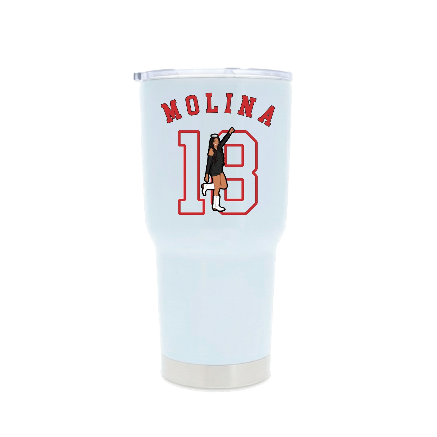 30oz Stainless Steel Tumbler — Shirsey Arch in White