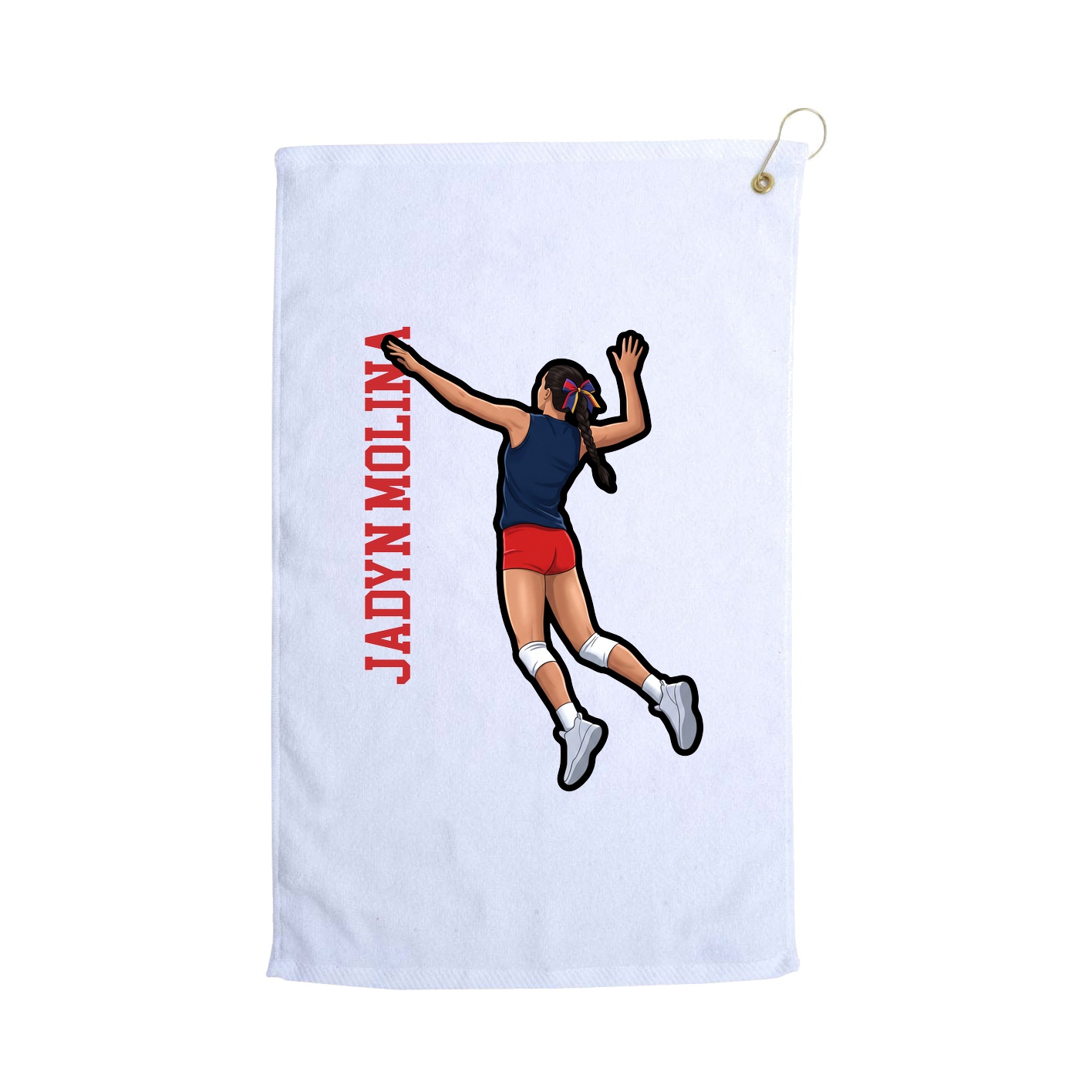Golf Towel — Name Vertical in White