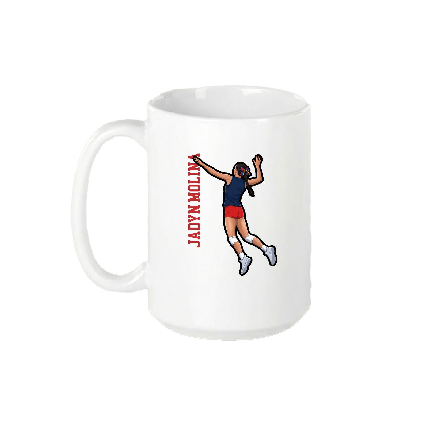 15oz Coffee Mug — Name Vertical in White