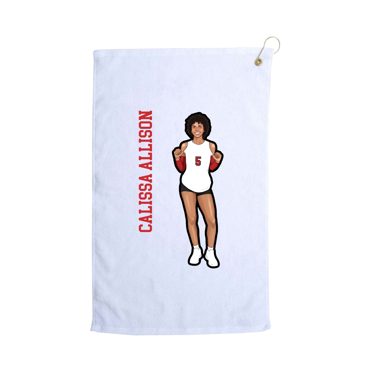 Golf Towel — Name Vertical in White