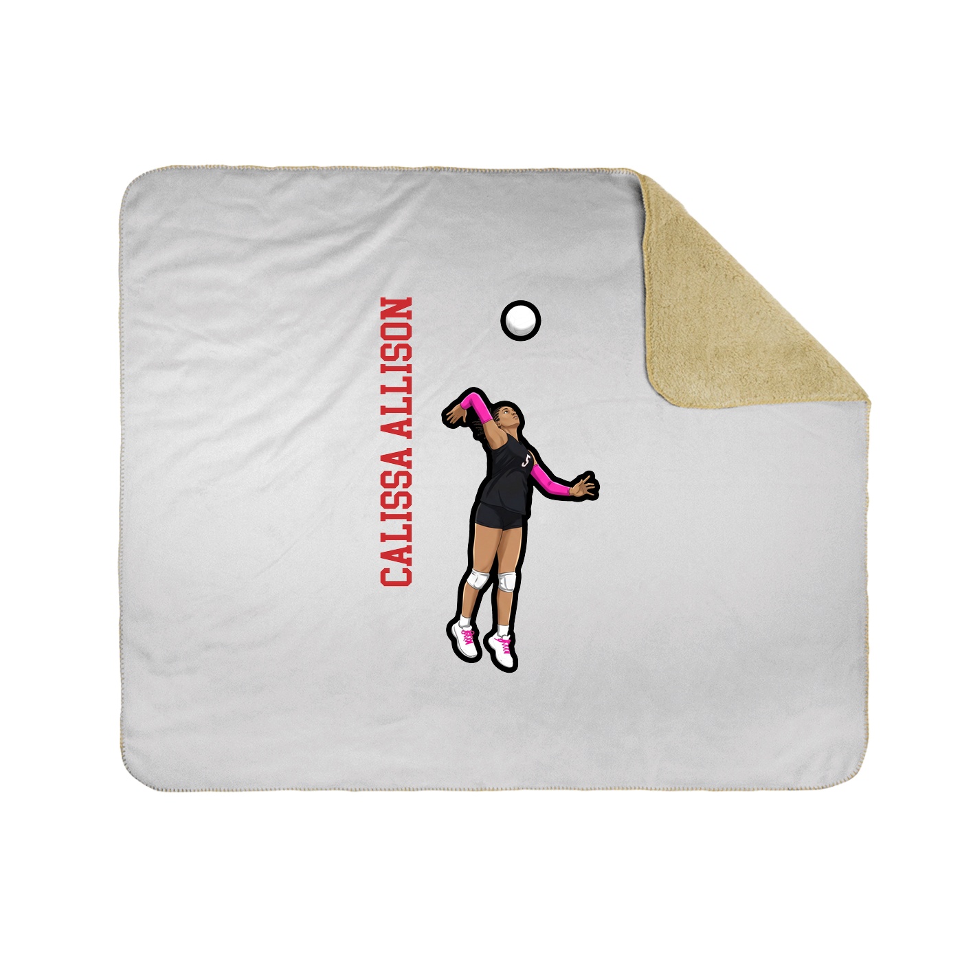 Throw Blanket — Name Vertical in White