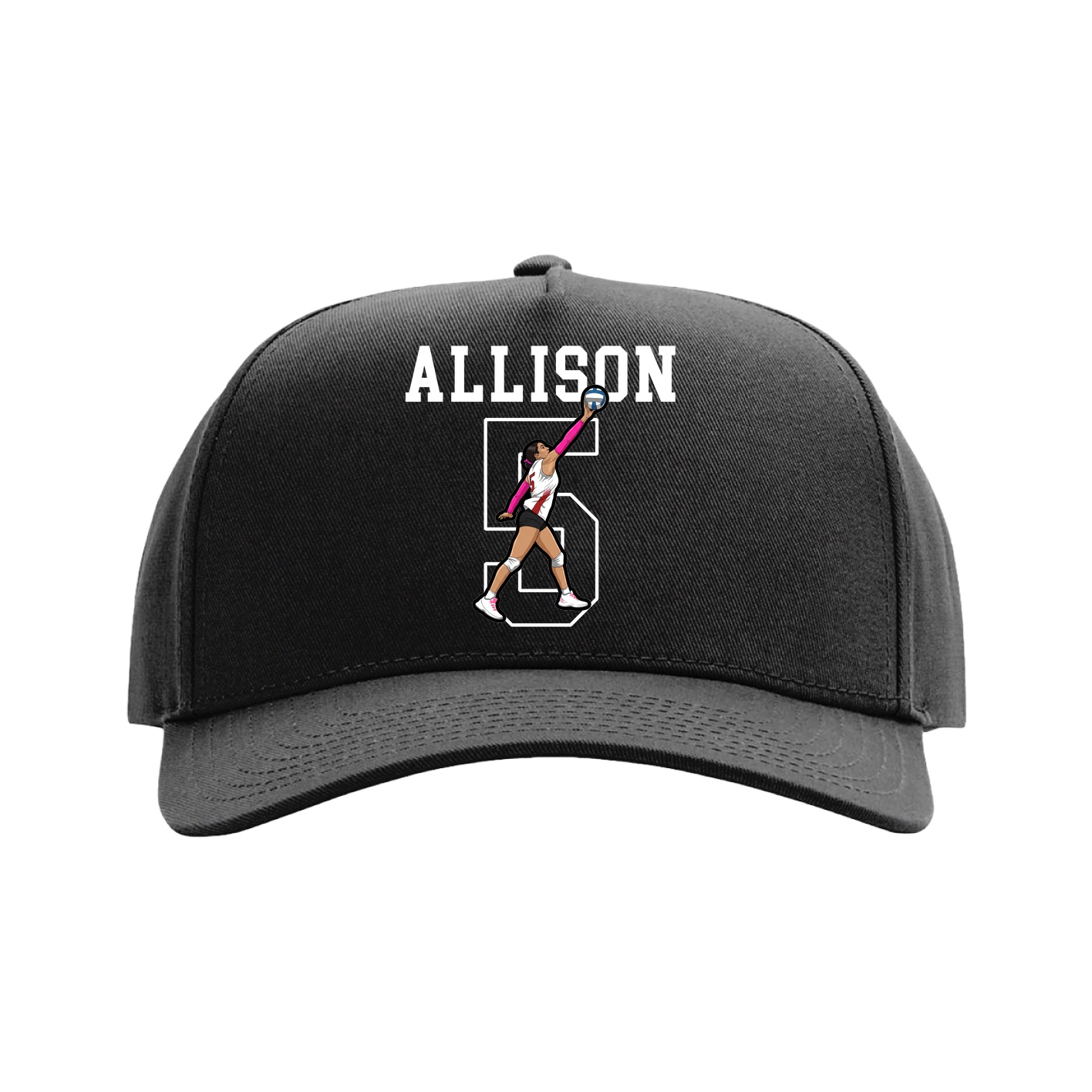 Full Fabric Five-Panel Champ Cap — Shirsey in Black