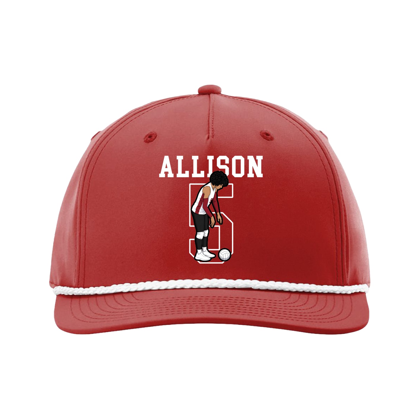 Five-Panel Classic Rope Cap — Shirsey in Red