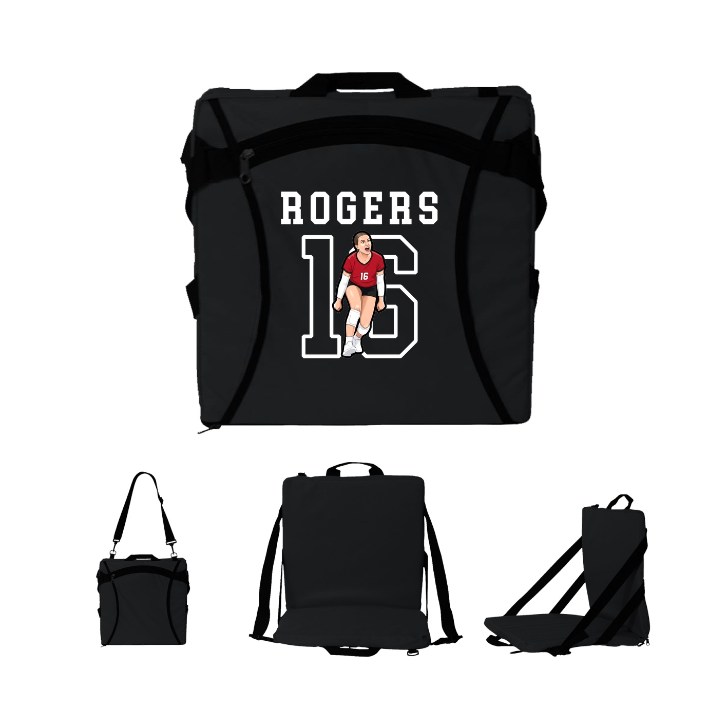 Folding Stadium Seat — Shirsey in Black