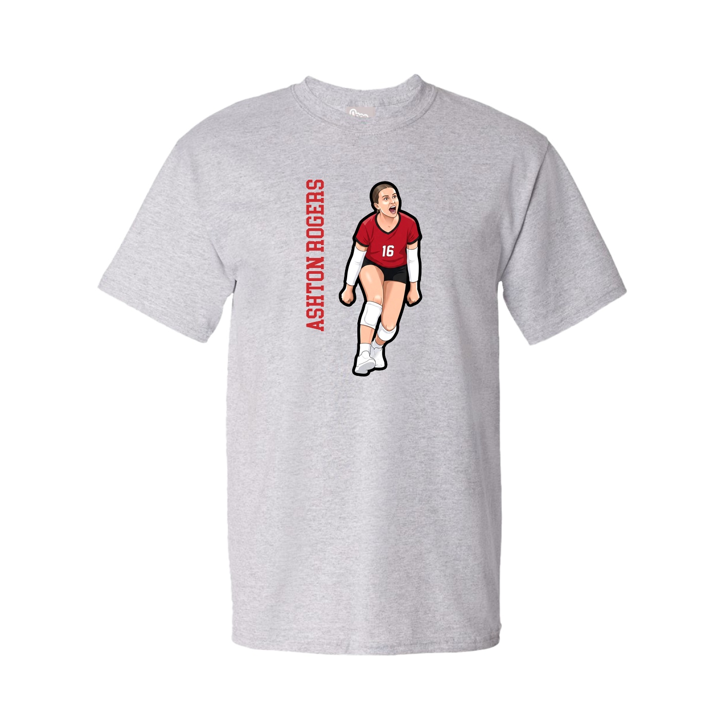 Youth Tee — Name Vertical in Grey