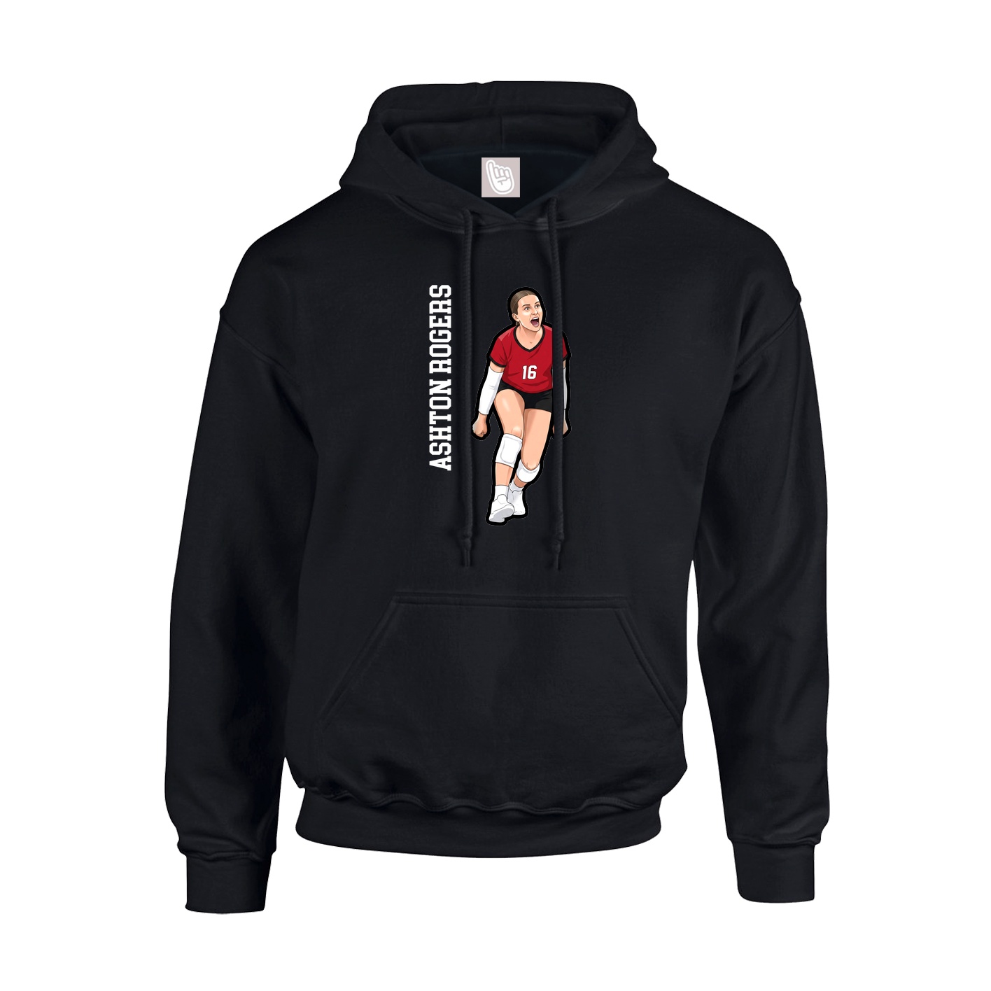 Youth Hoodie — Name Vertical in Black