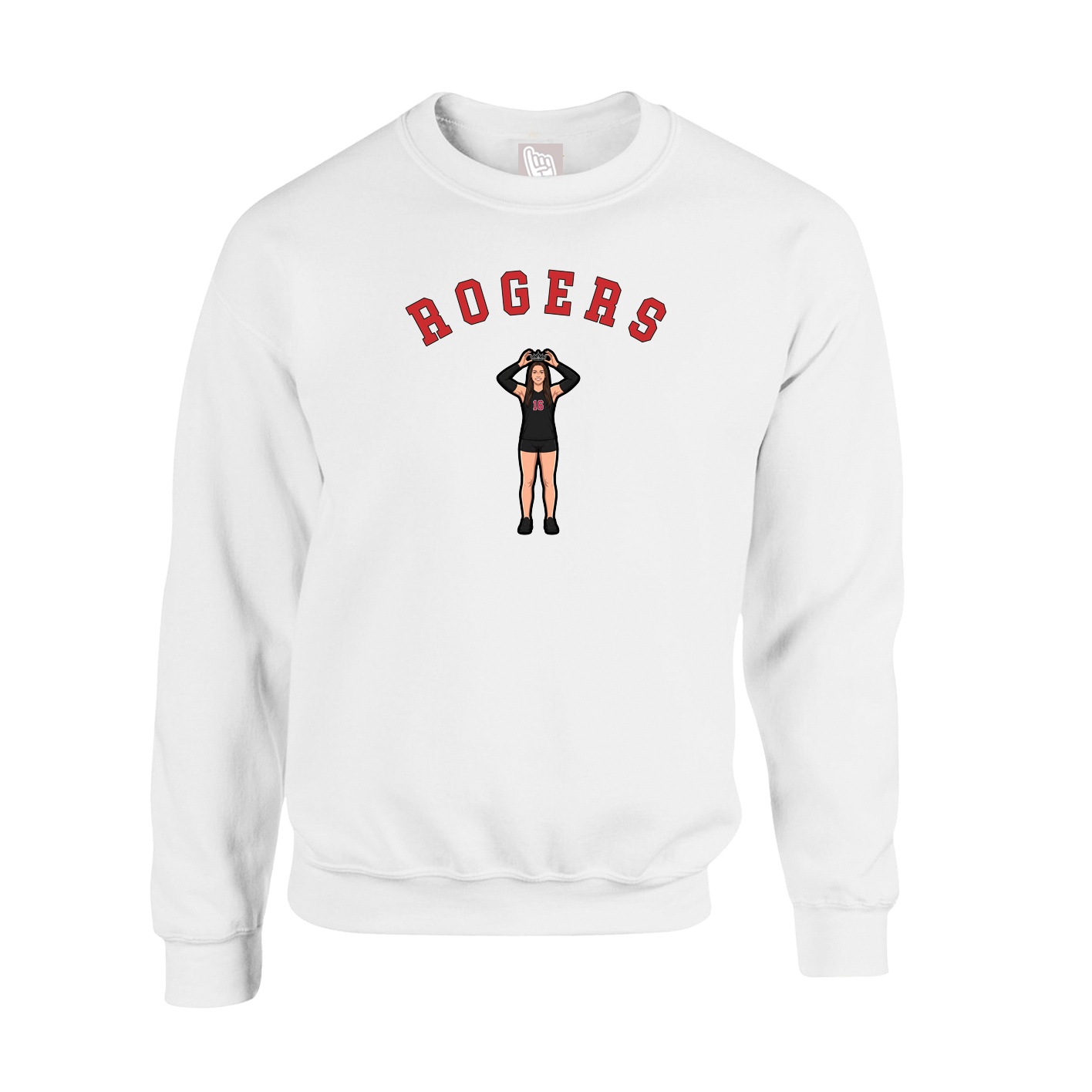 Fleece Crew — Shirsey Arch in White