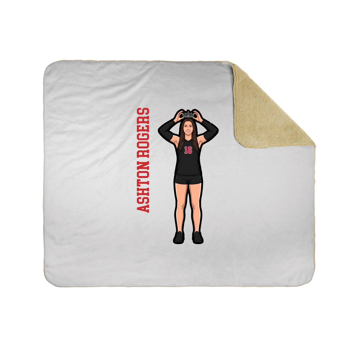 Throw Blanket — Name Vertical in White
