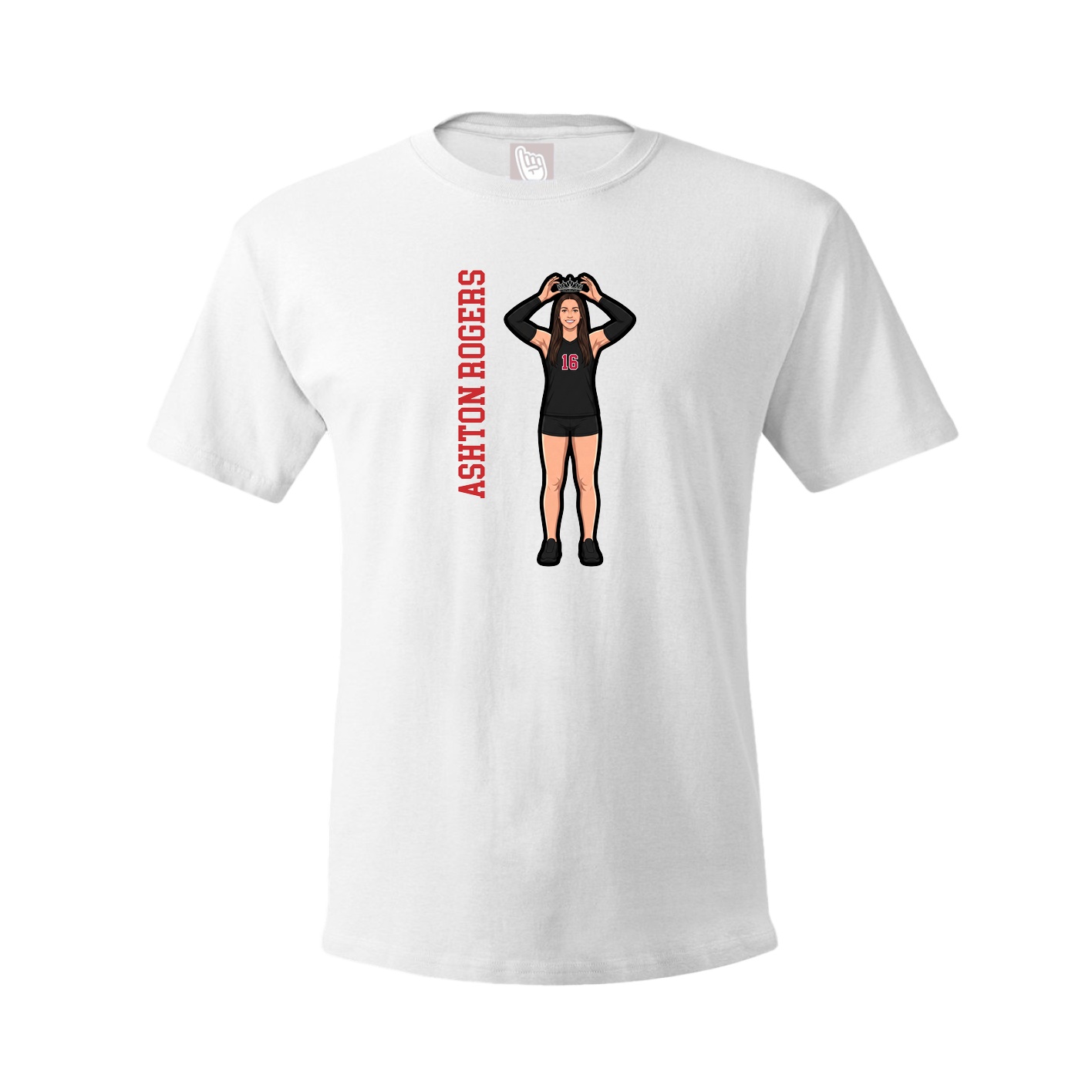 Youth Tee — Name Vertical in White