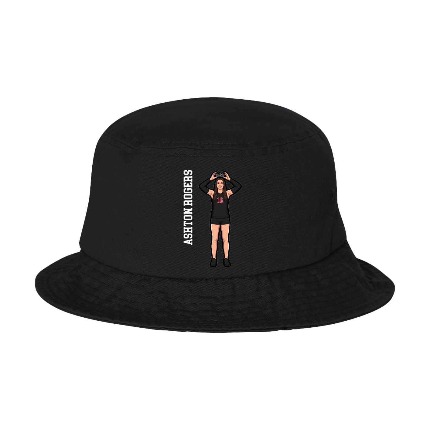 Bucket Cap — Name Vertical in Black