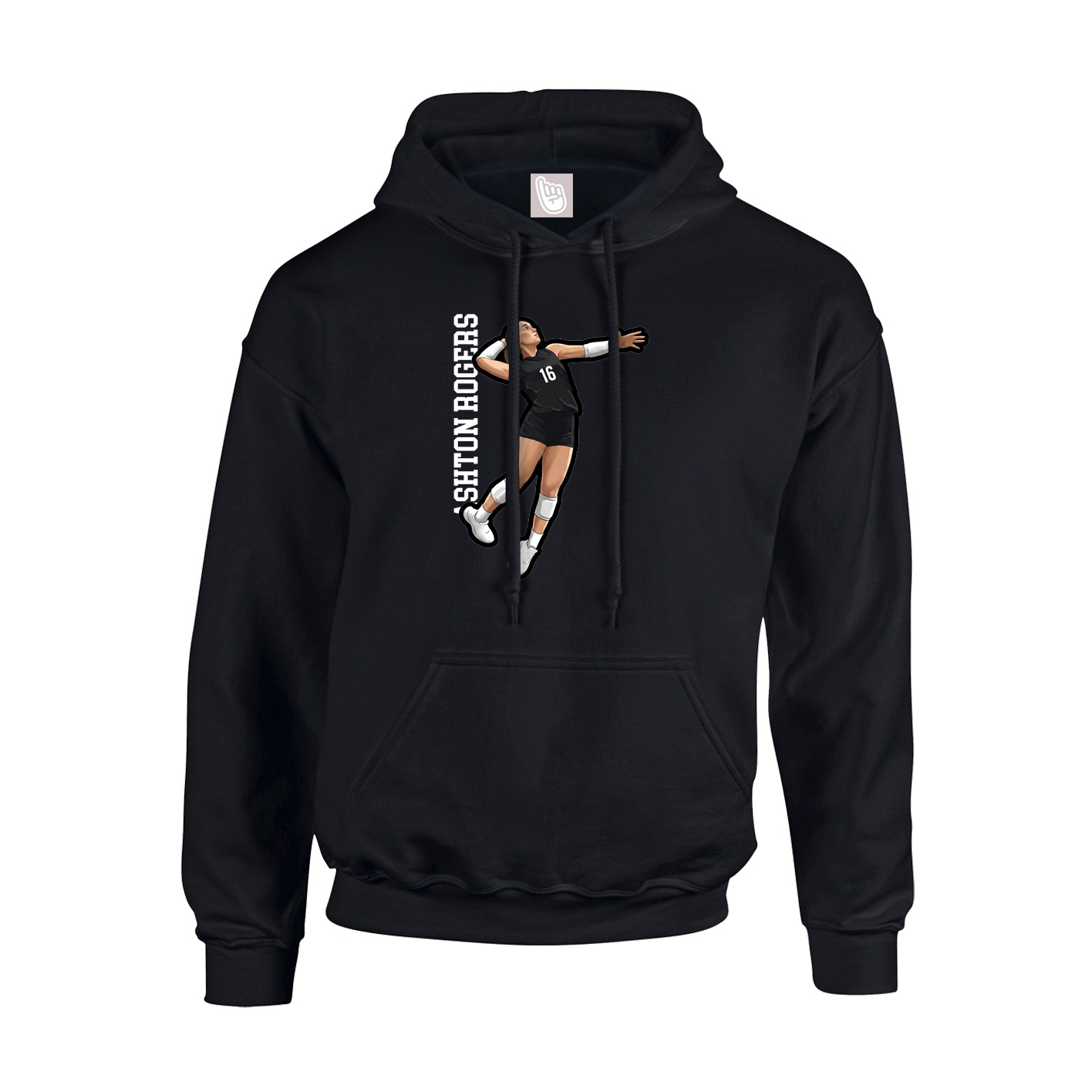 Hoodie — Name Vertical in Black