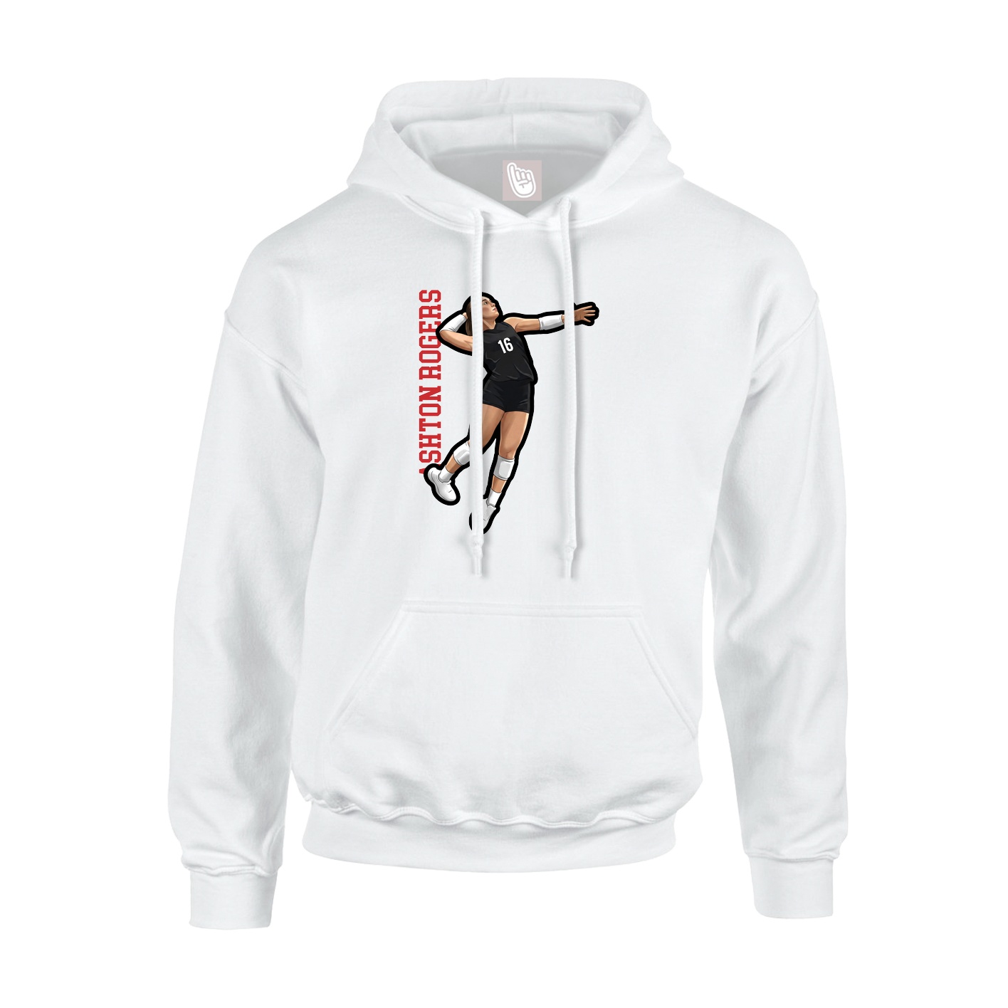 Youth Hoodie — Name Vertical in White