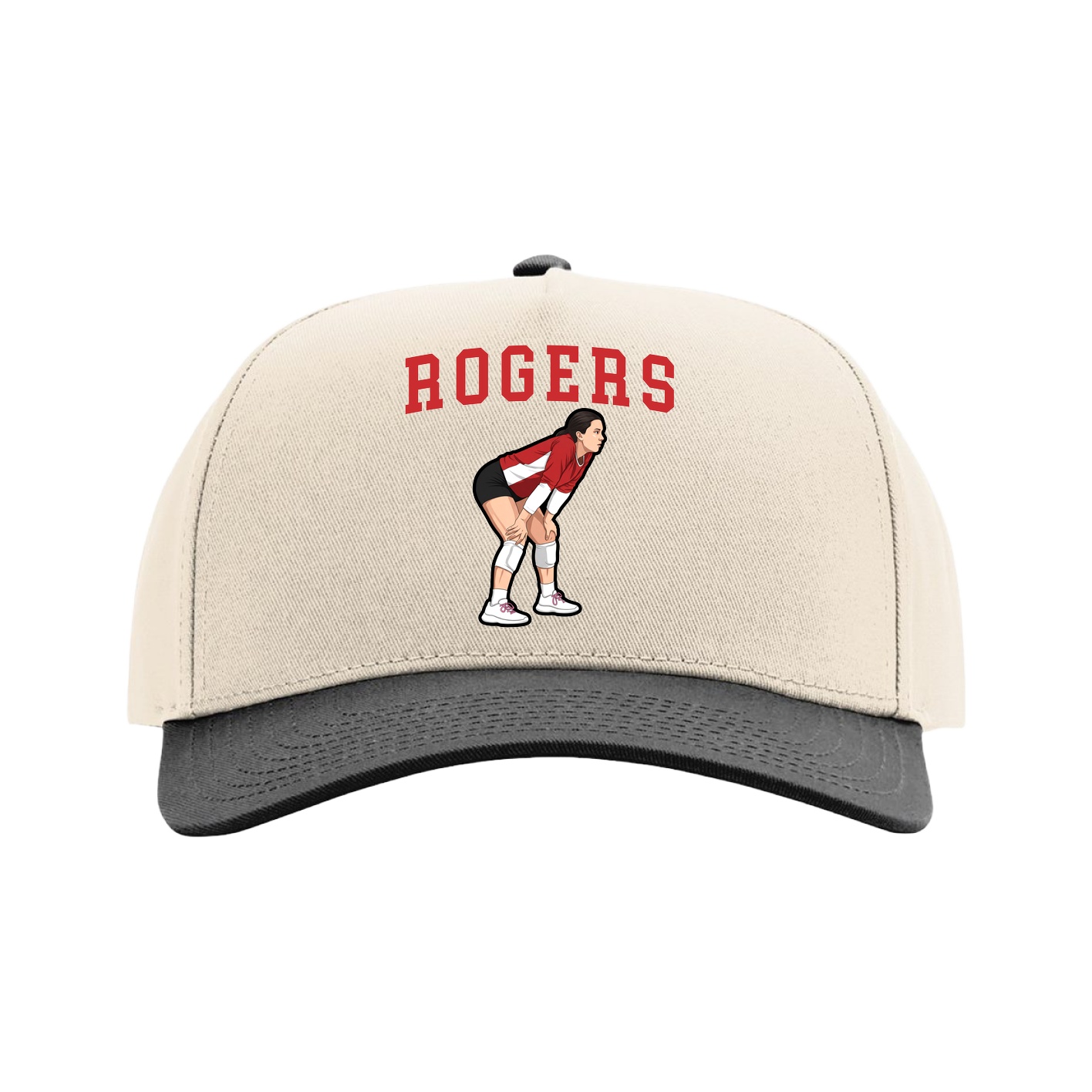 Full Fabric Five-Panel Champ Cap — Shirsey in Cream/Black