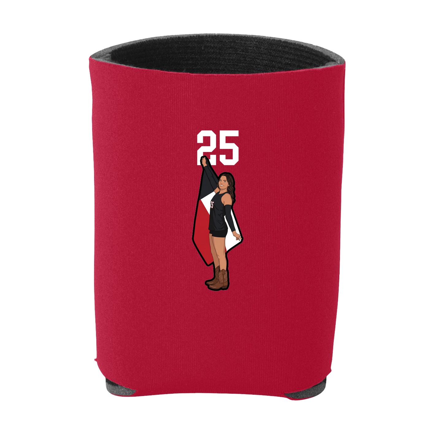 Can Holder — Number Top in Red