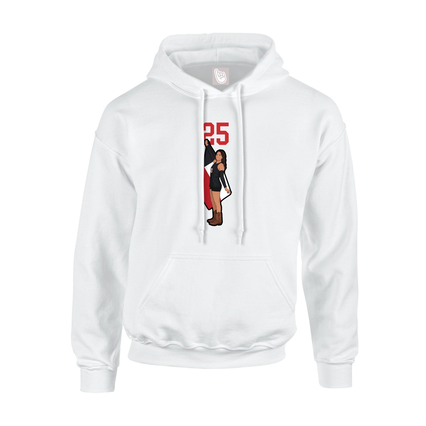 Youth Hoodie — Number Top in White