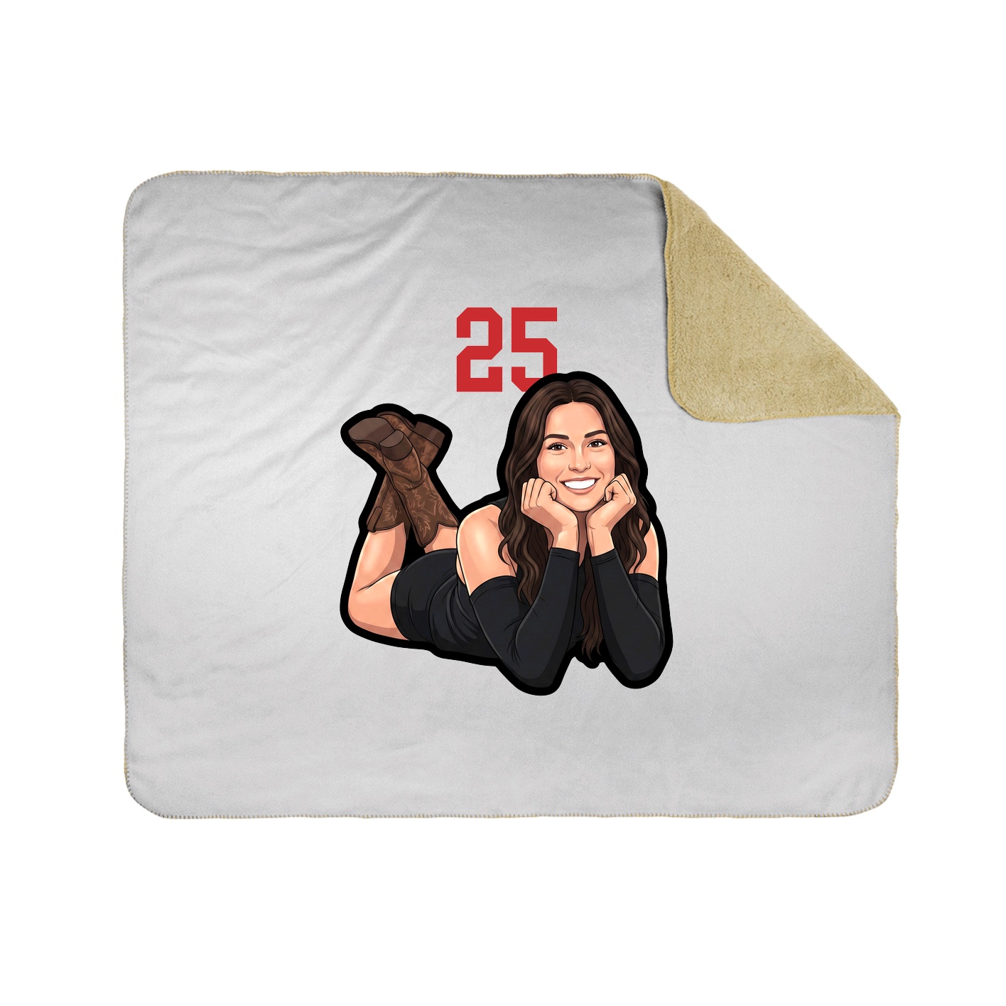 Throw Blanket — Number Top in White
