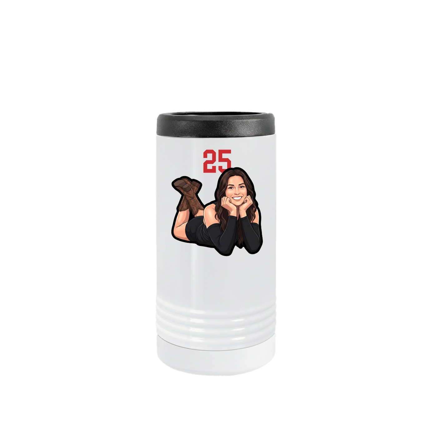 Slim Beverage Holder — Number Top in White