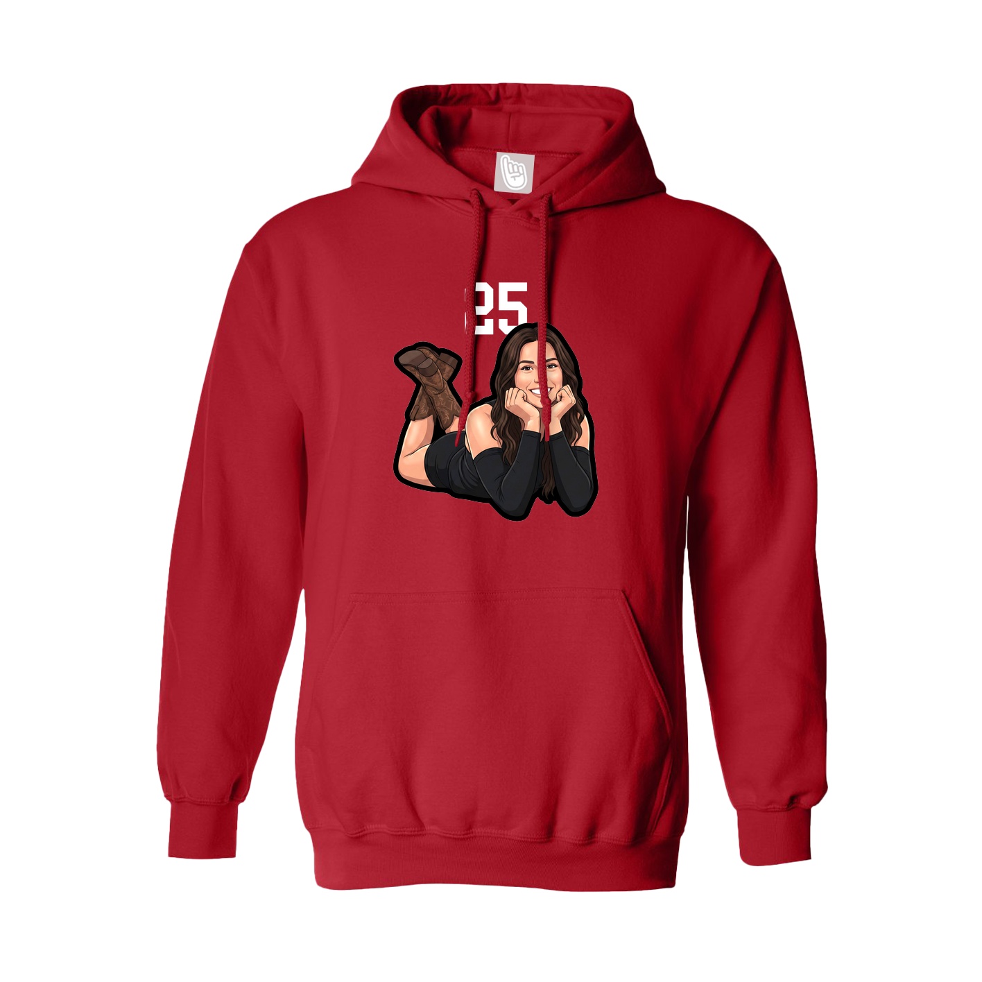 Youth Hoodie — Number Top in Red