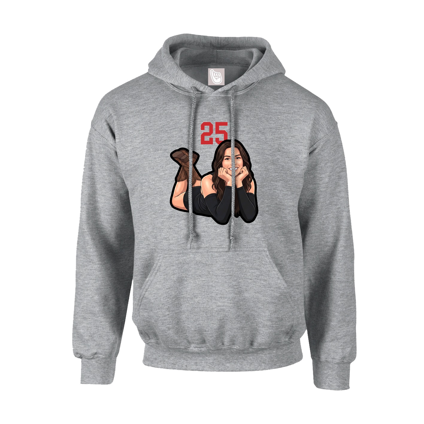 Youth Hoodie — Number Top in Grey