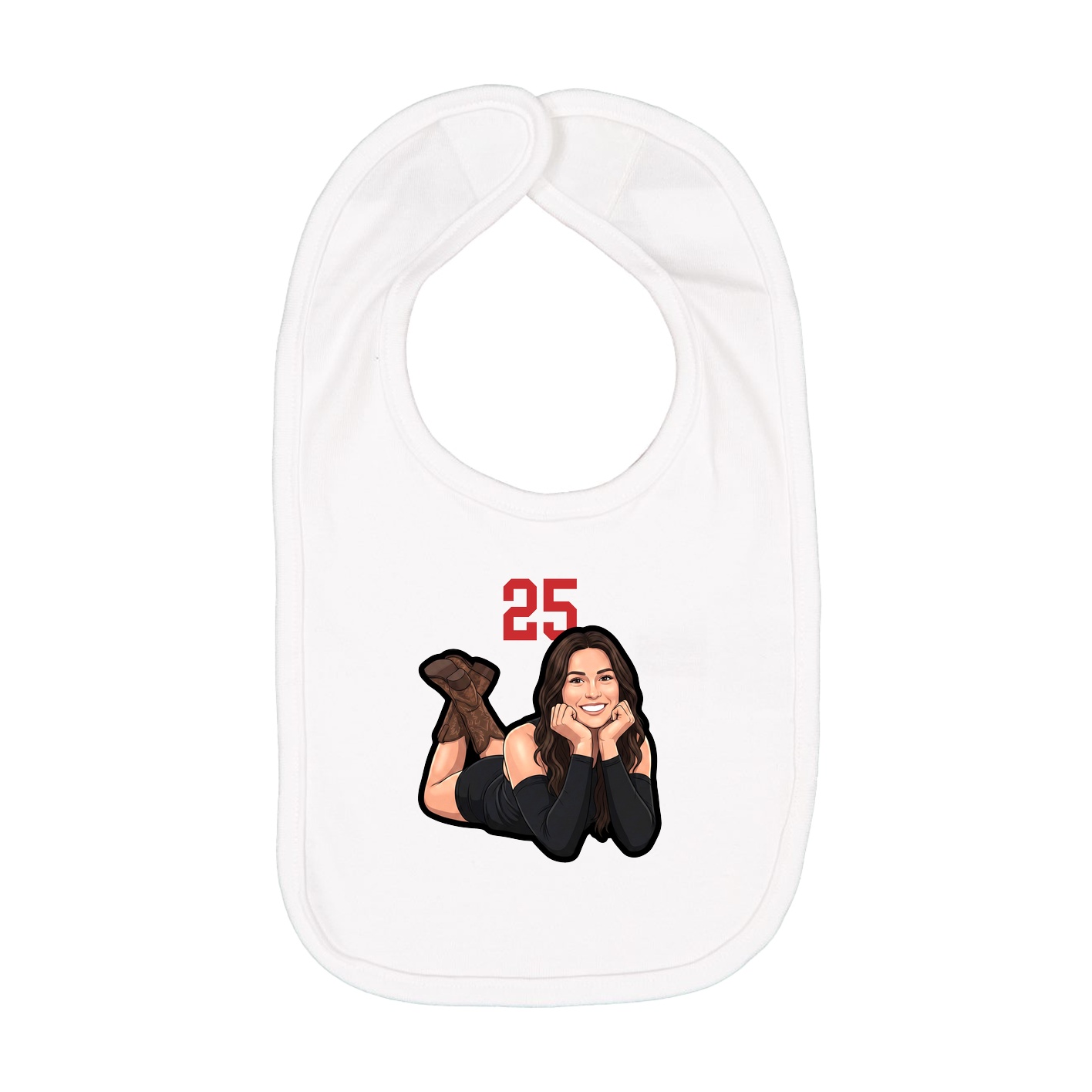 Infant Bib — Number Top in White