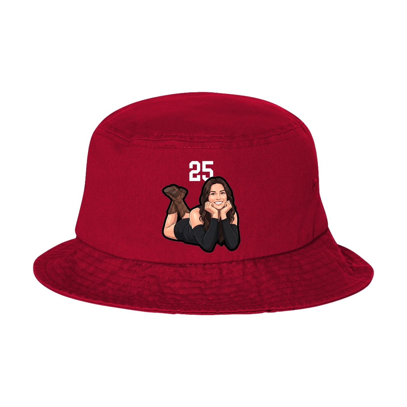 Bucket Cap — Number Top in Red
