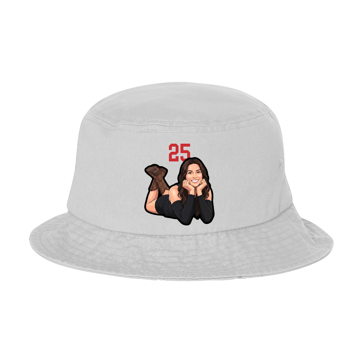 Bucket Cap — Number Top in White