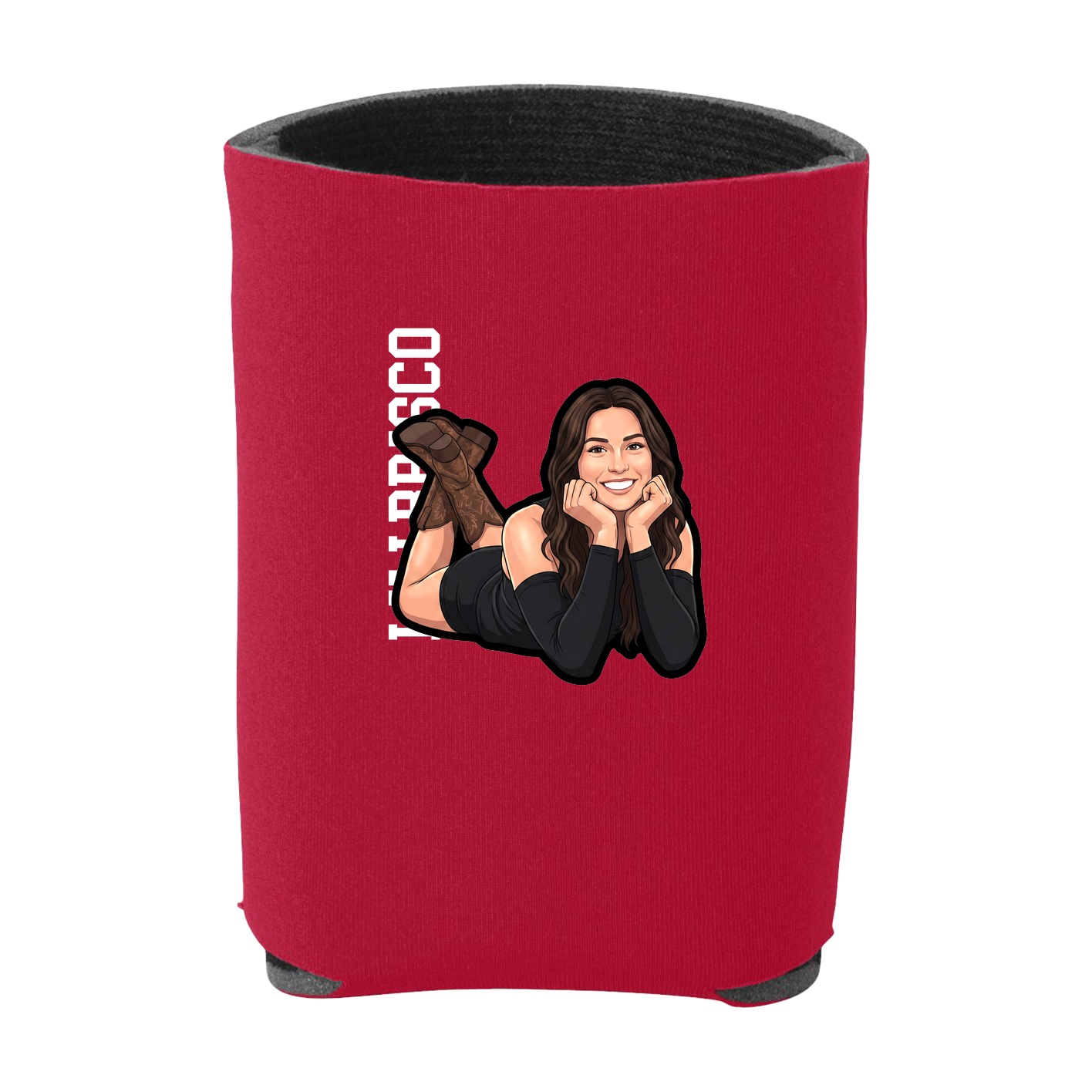 Can Holder — Name Vertical in Red