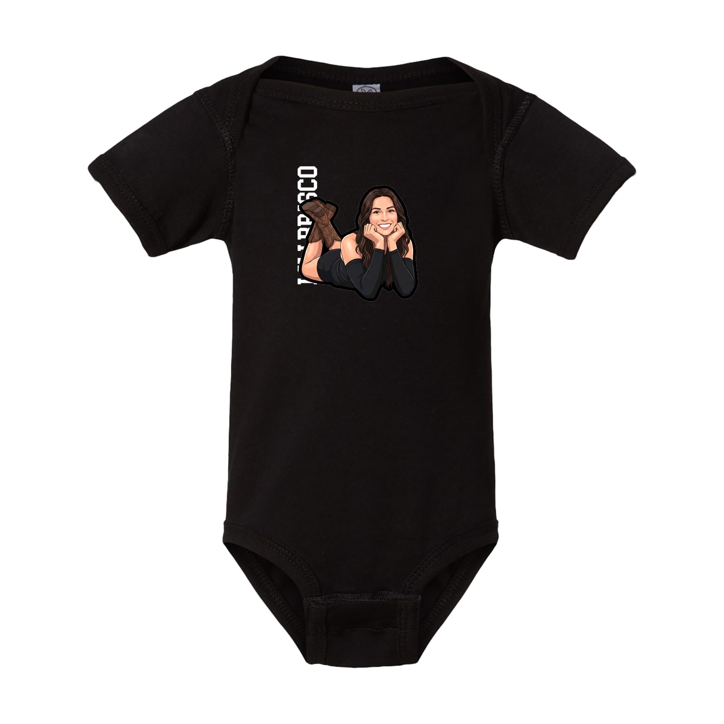 Baby Onesie — Name Vertical in Black