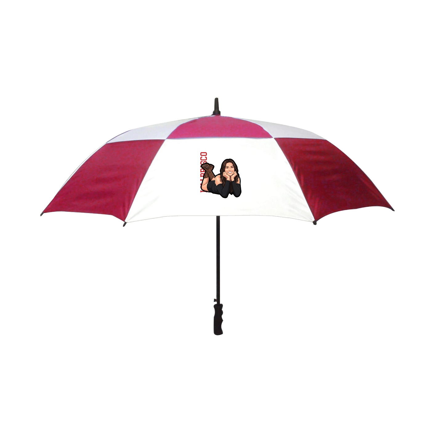 Golf Umbrella — Name Vertical in Red