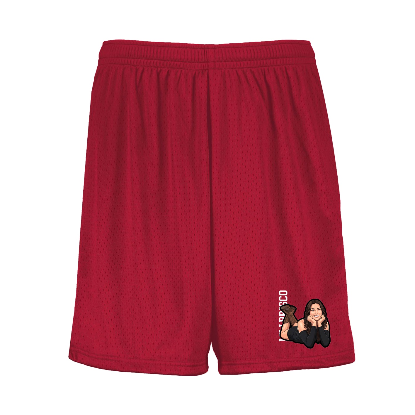 Shorts — Name Vertical in Red