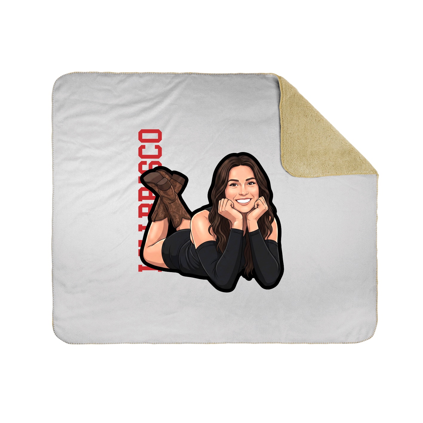 Throw Blanket — Name Vertical in White