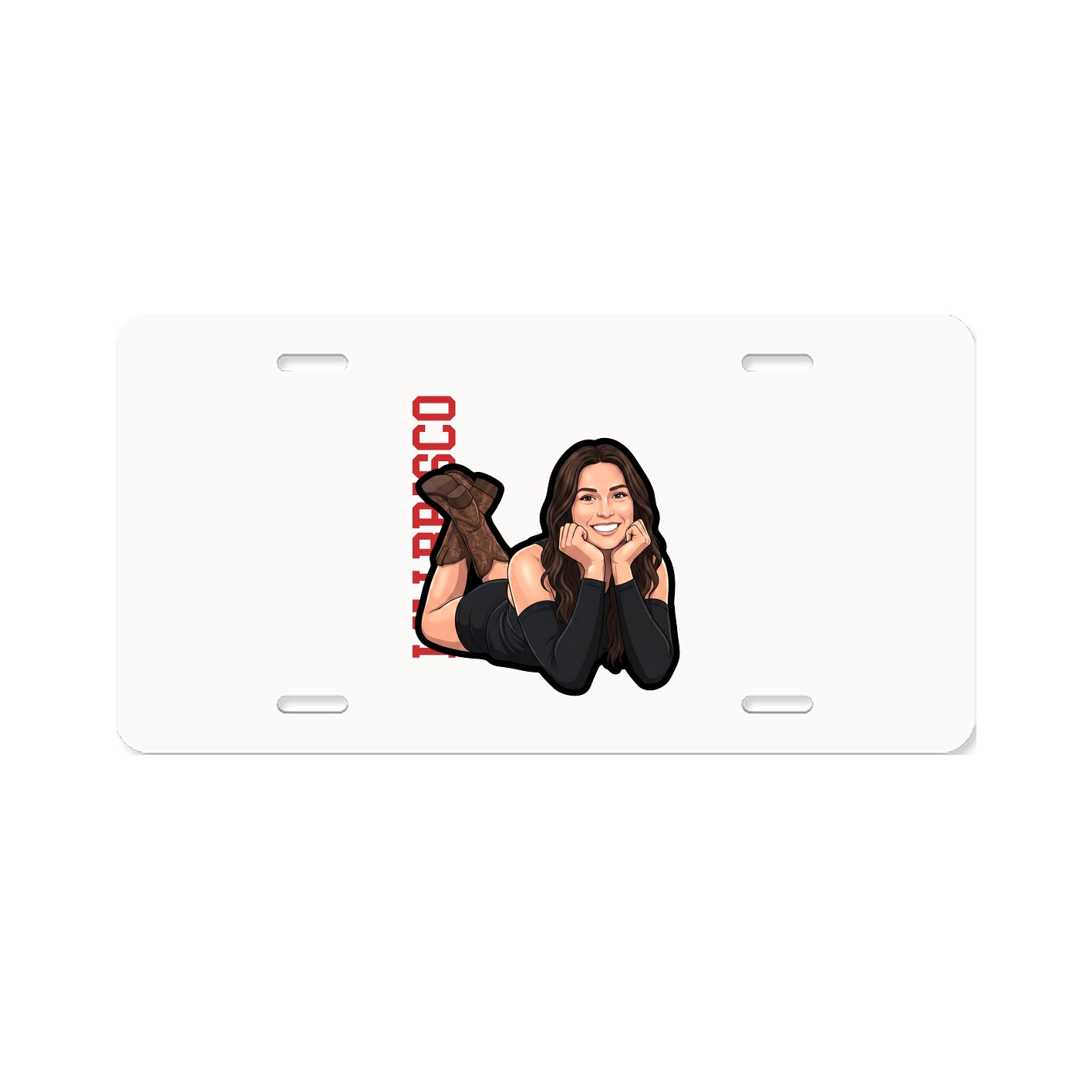 License Plate — Name Vertical in Classic