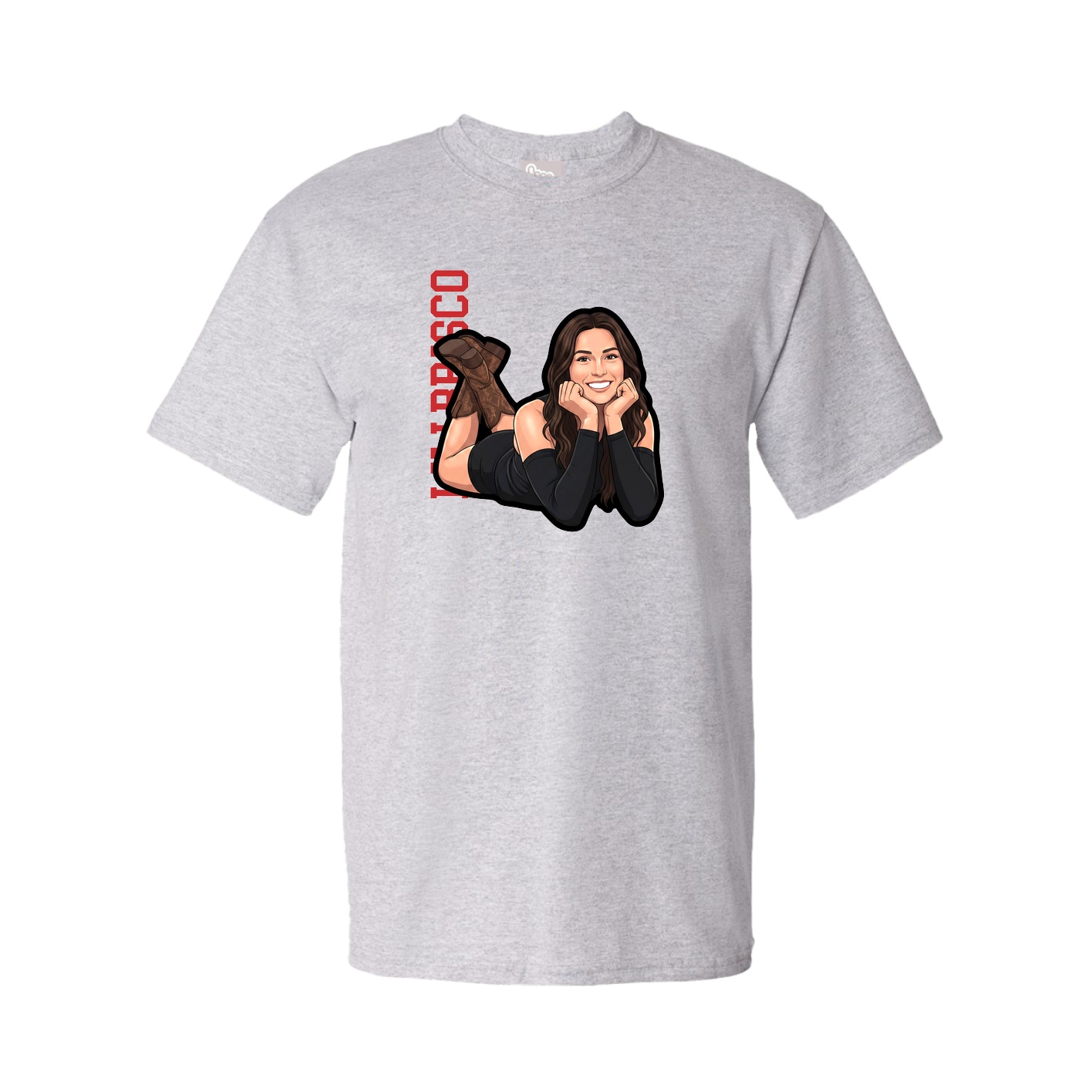 Tee — Name Vertical in Grey