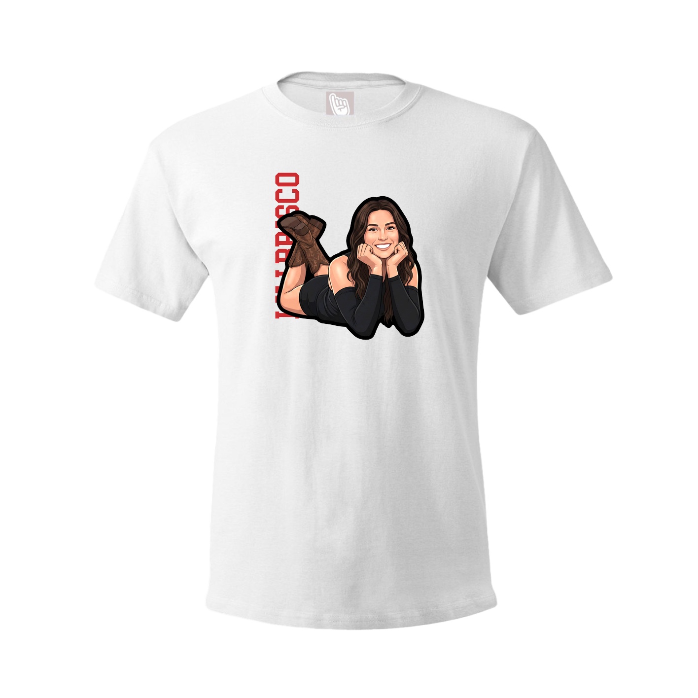 Youth Tee — Name Vertical in White