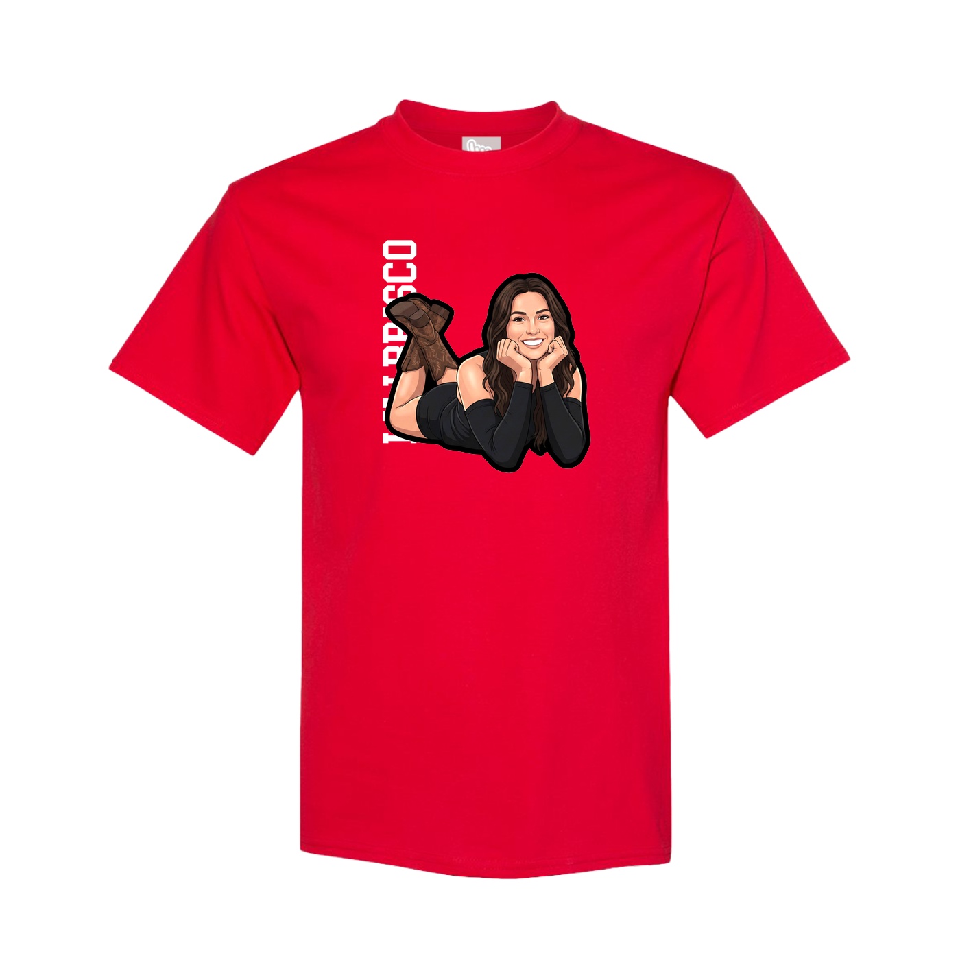 Youth Tee — Name Vertical in Red