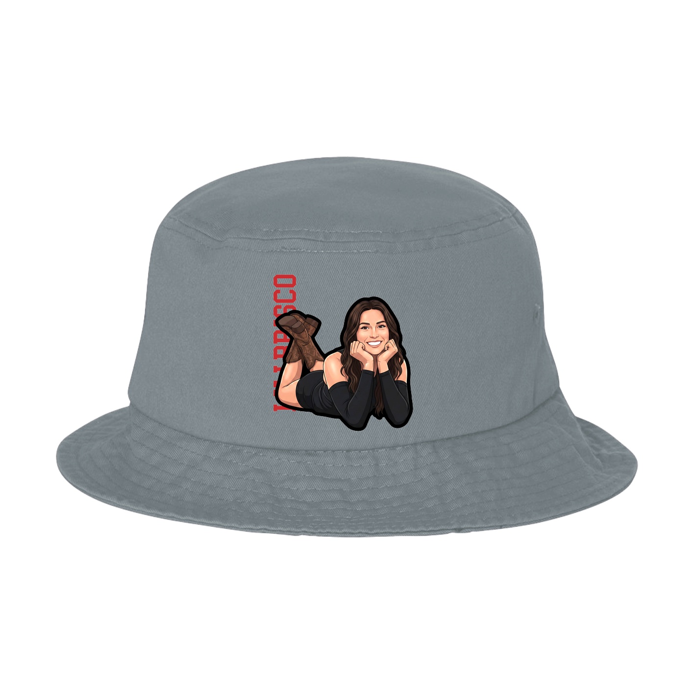 Bucket Cap — Name Vertical in Grey
