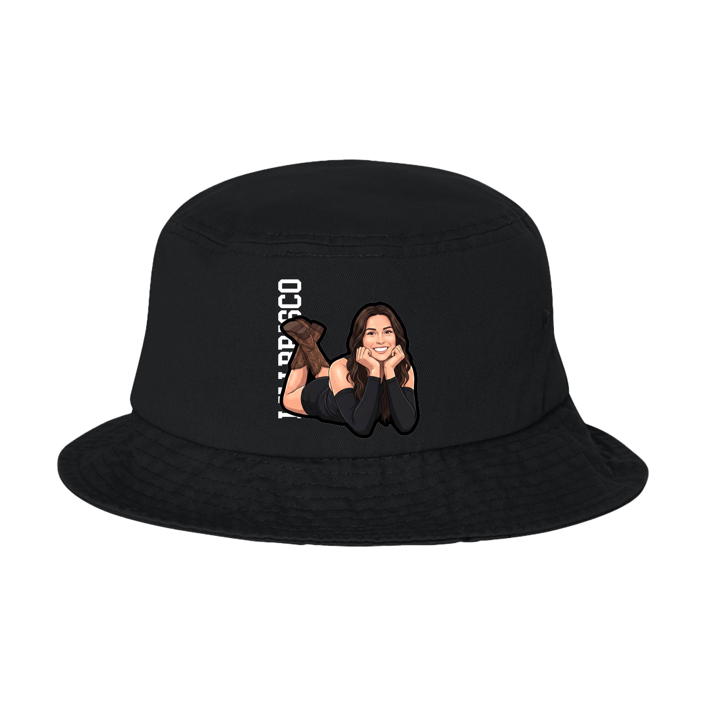 Bucket Cap — Name Vertical in Black