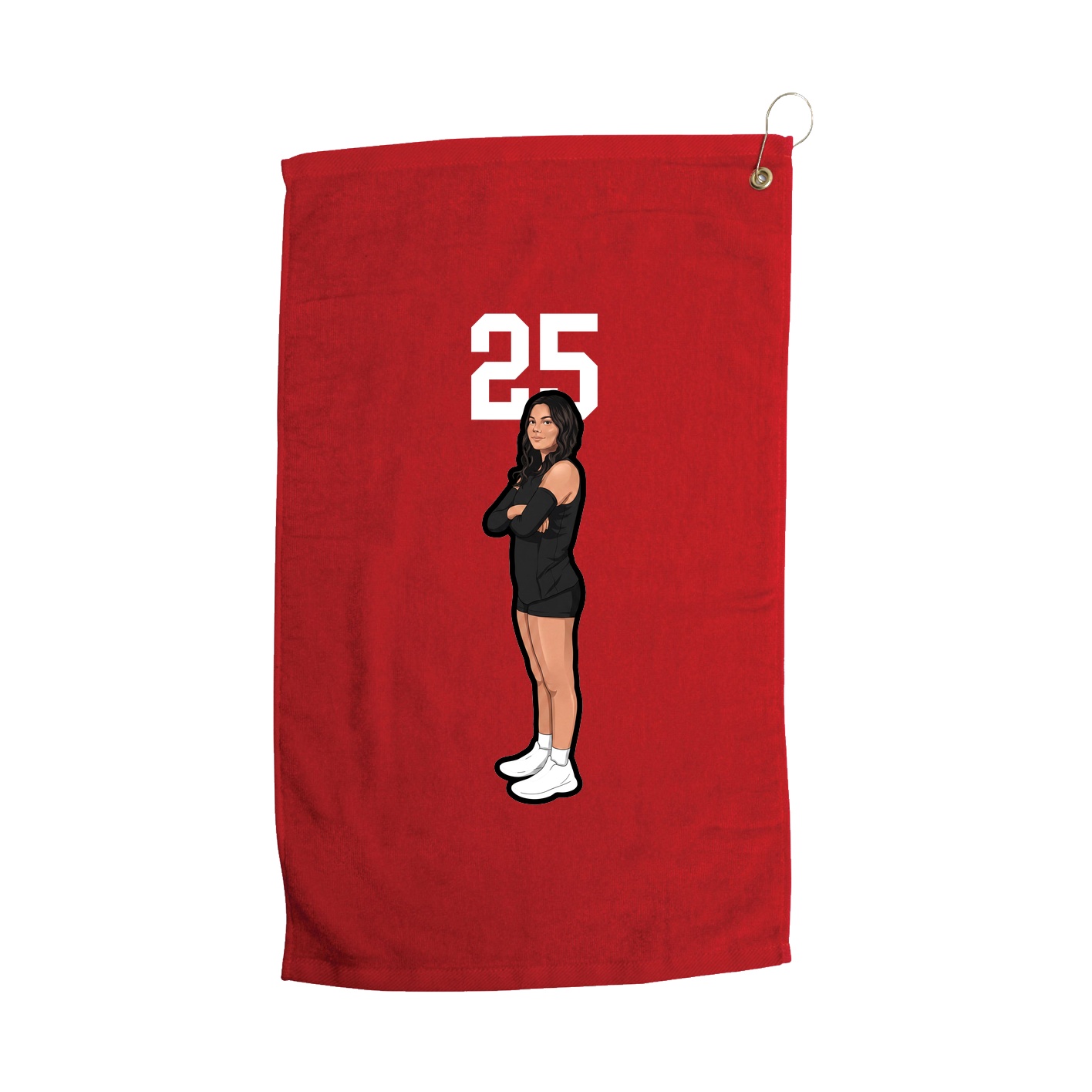 Golf Towel — Number Top in Red