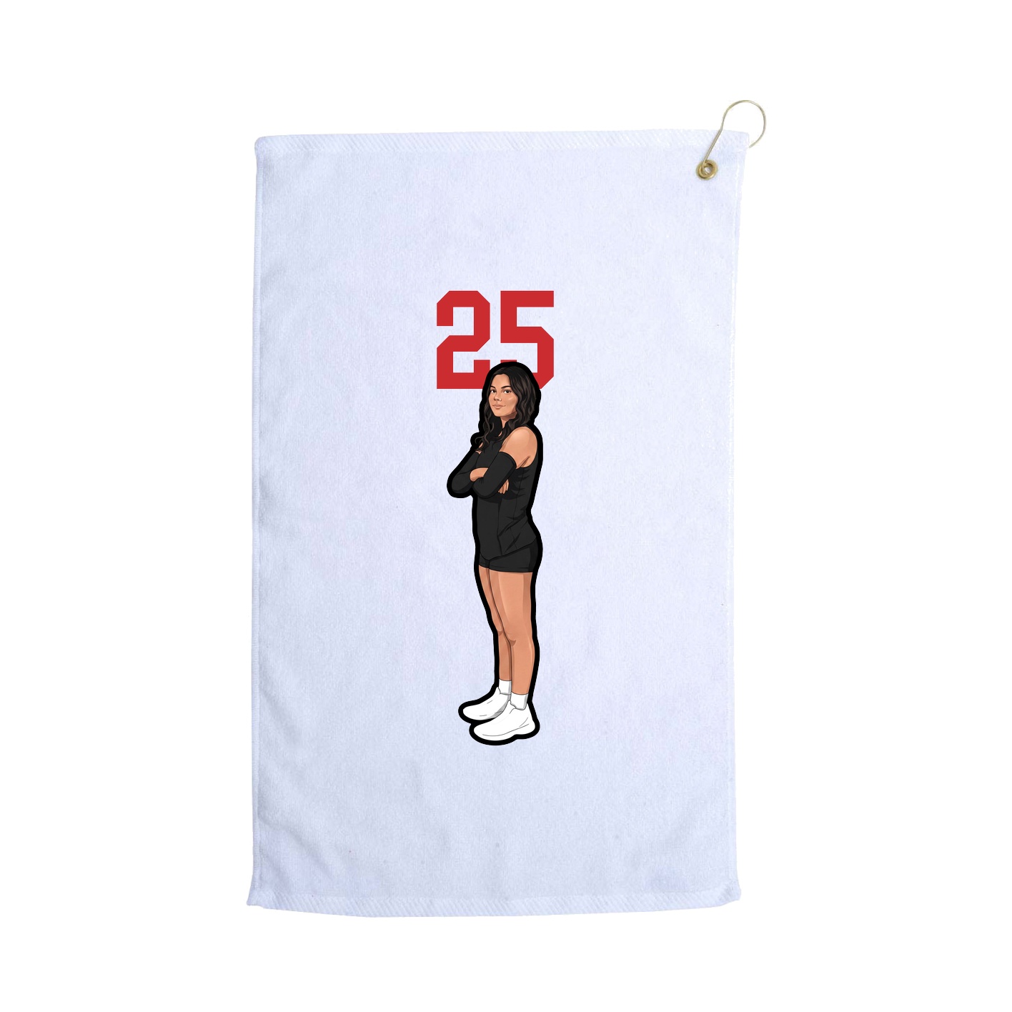 Golf Towel — Number Top in White