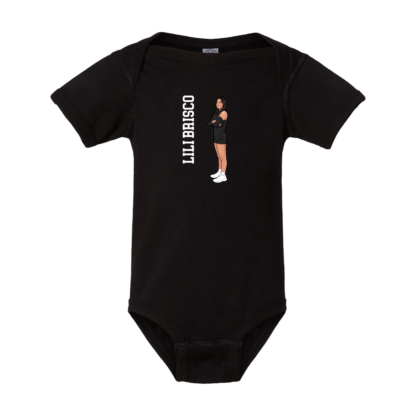 Baby Onesie — Name Vertical in Black