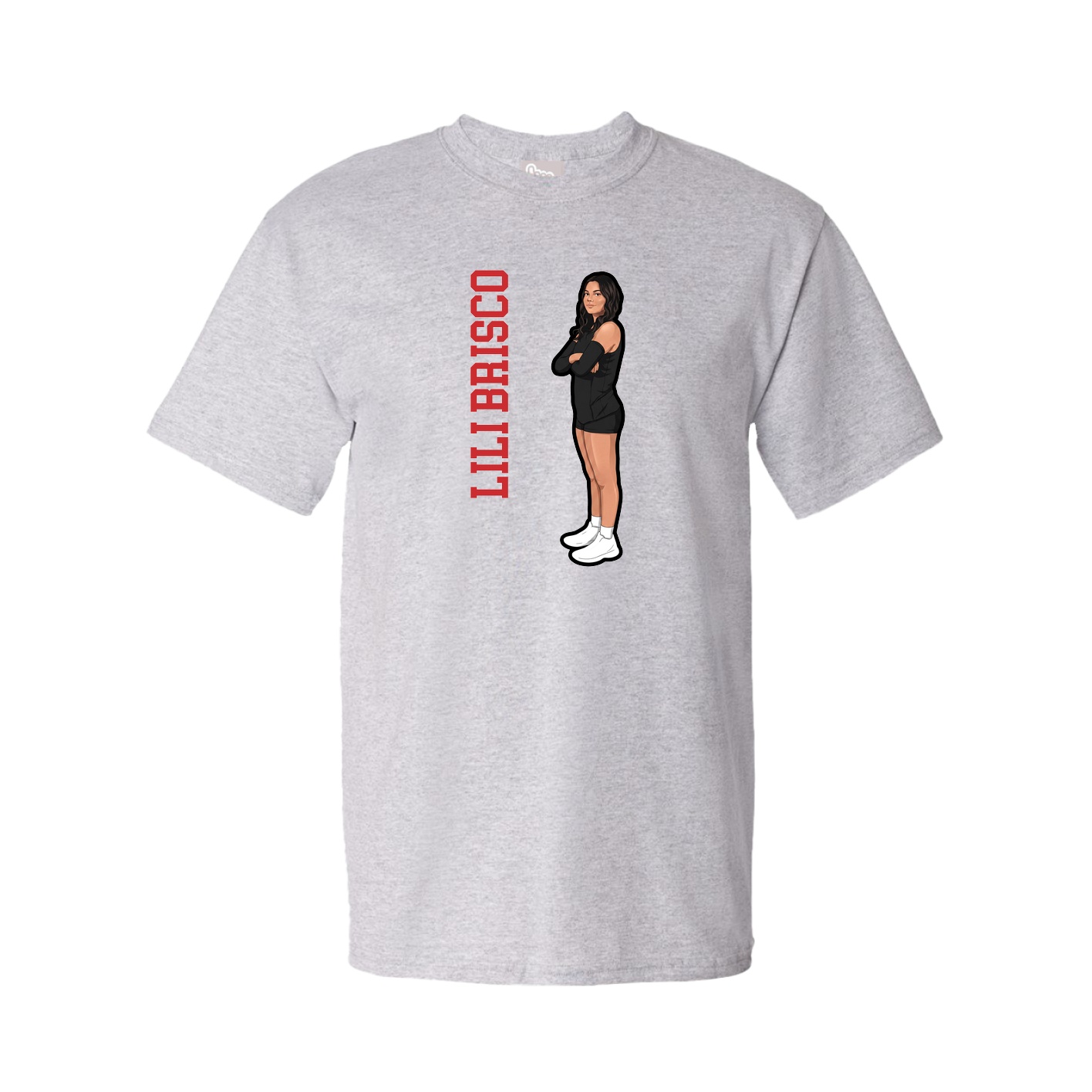 Tee — Name Vertical in Grey