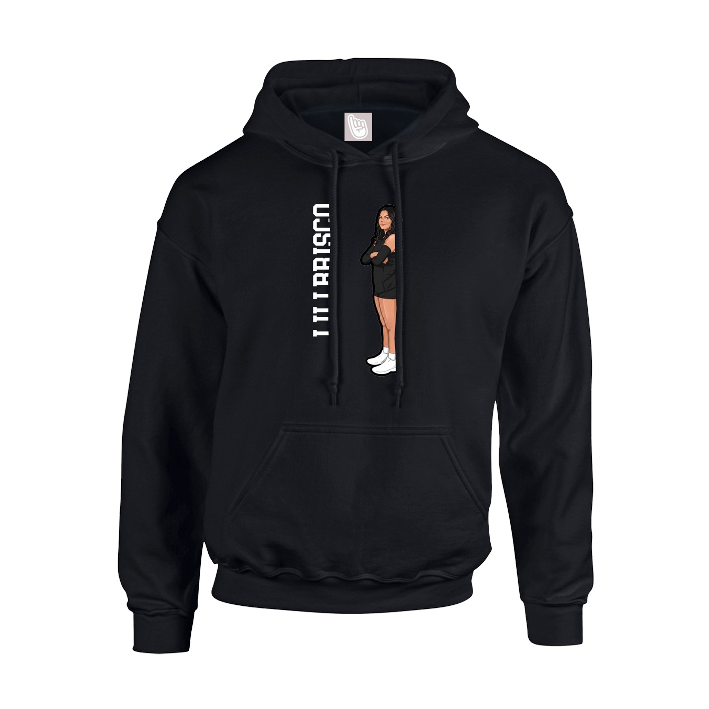 Youth Hoodie — Name Vertical in Black