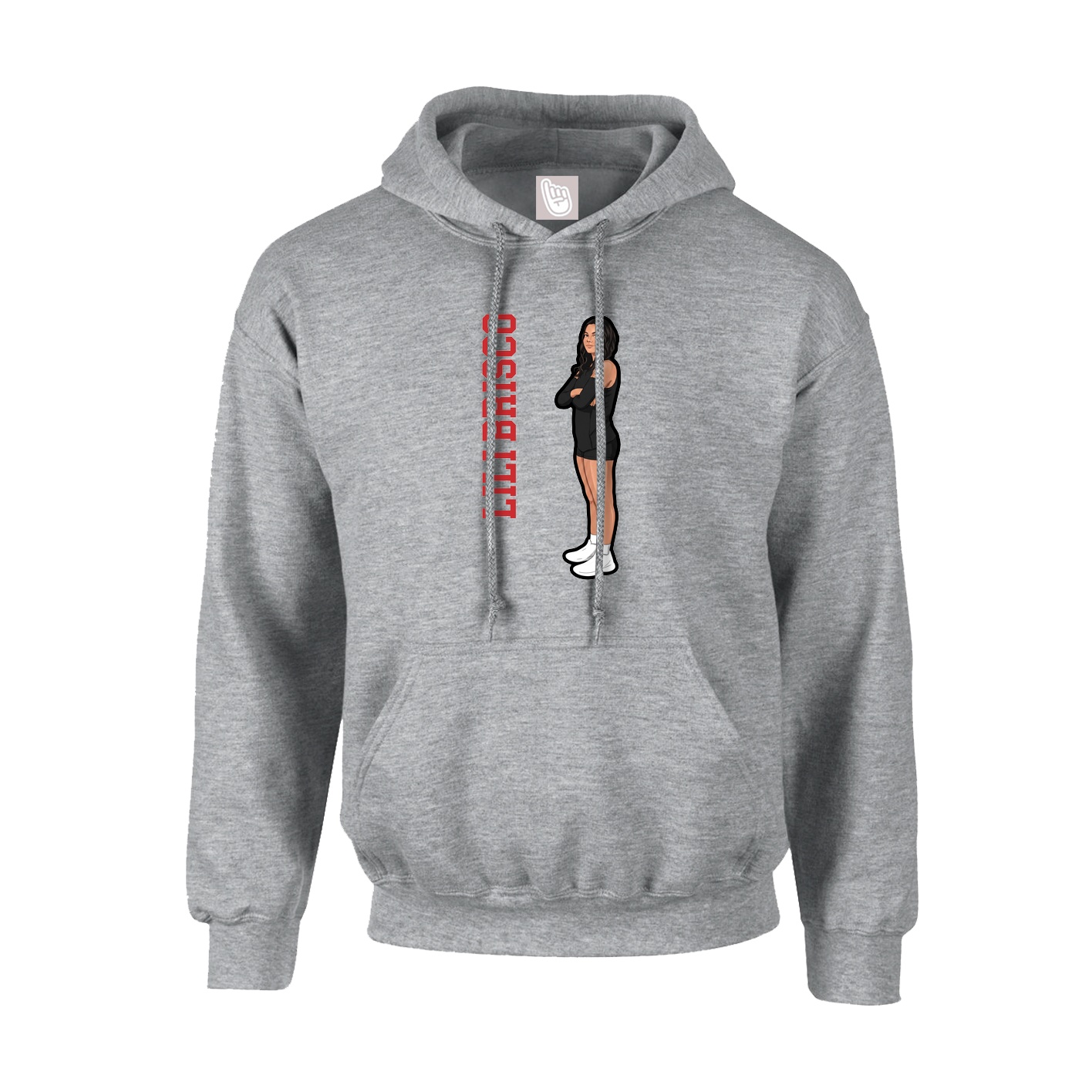 Youth Hoodie — Name Vertical in Grey