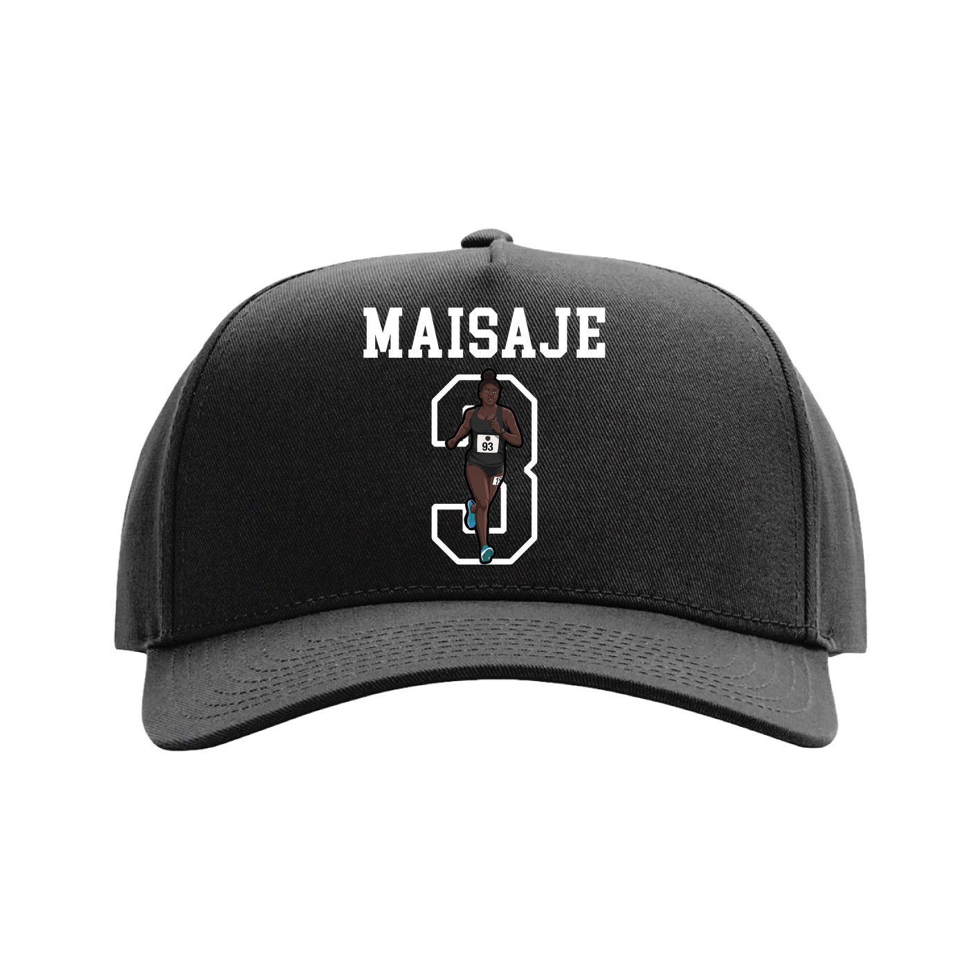 Full Fabric Five-Panel Champ Cap — Shirsey in Black