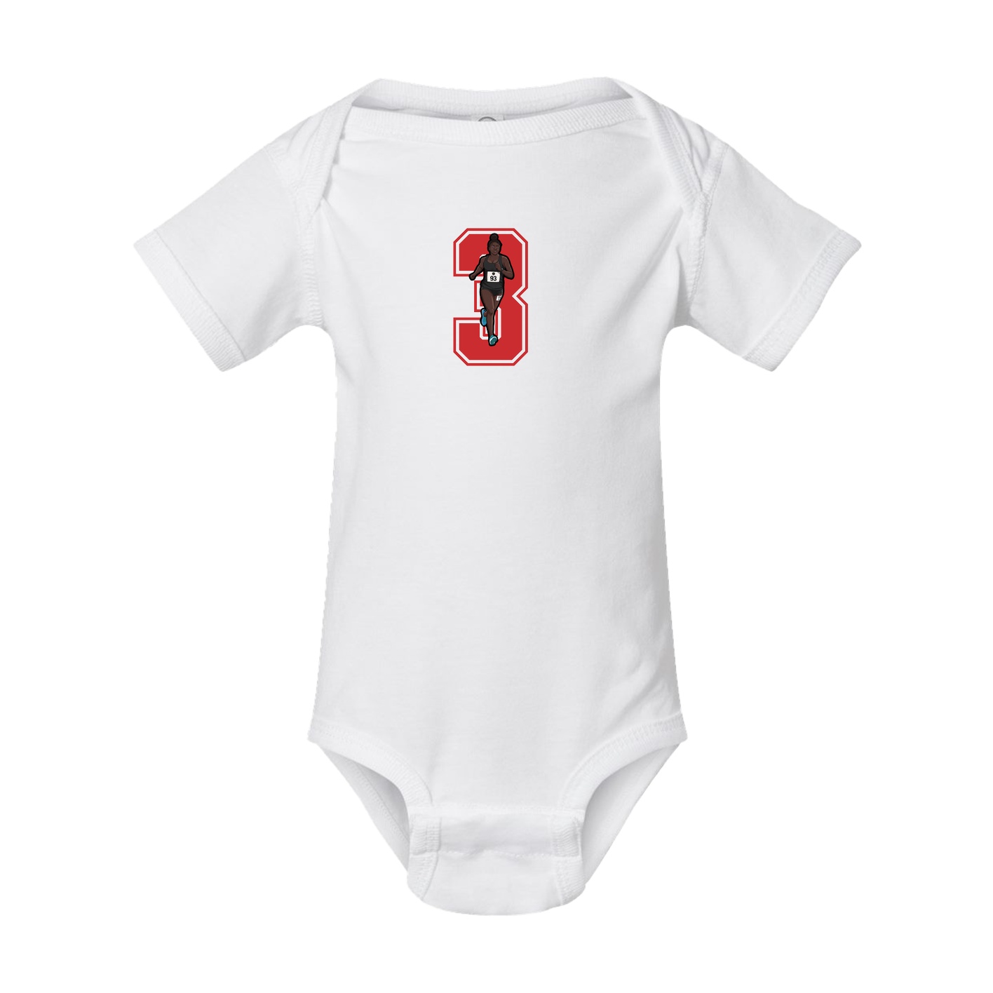 Baby Onesie — Number in White