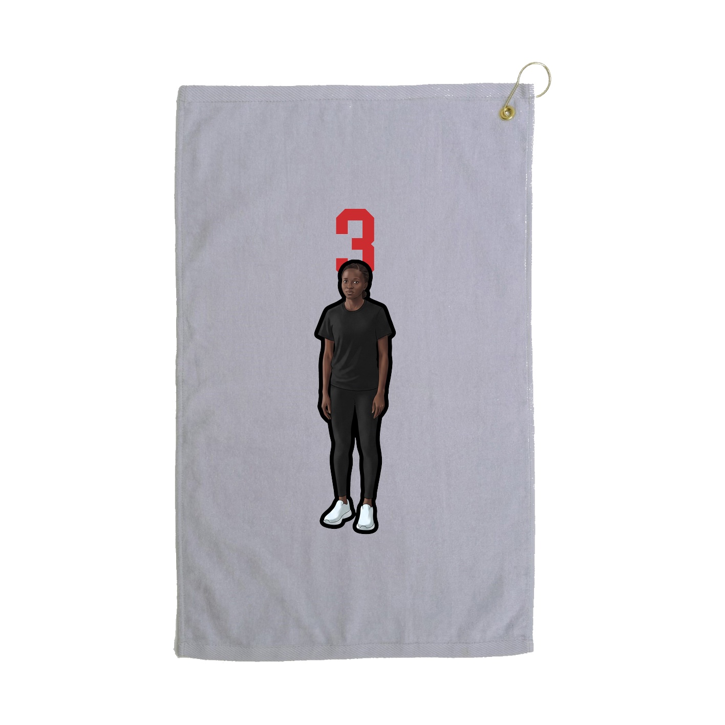 Golf Towel — Number Top in Grey