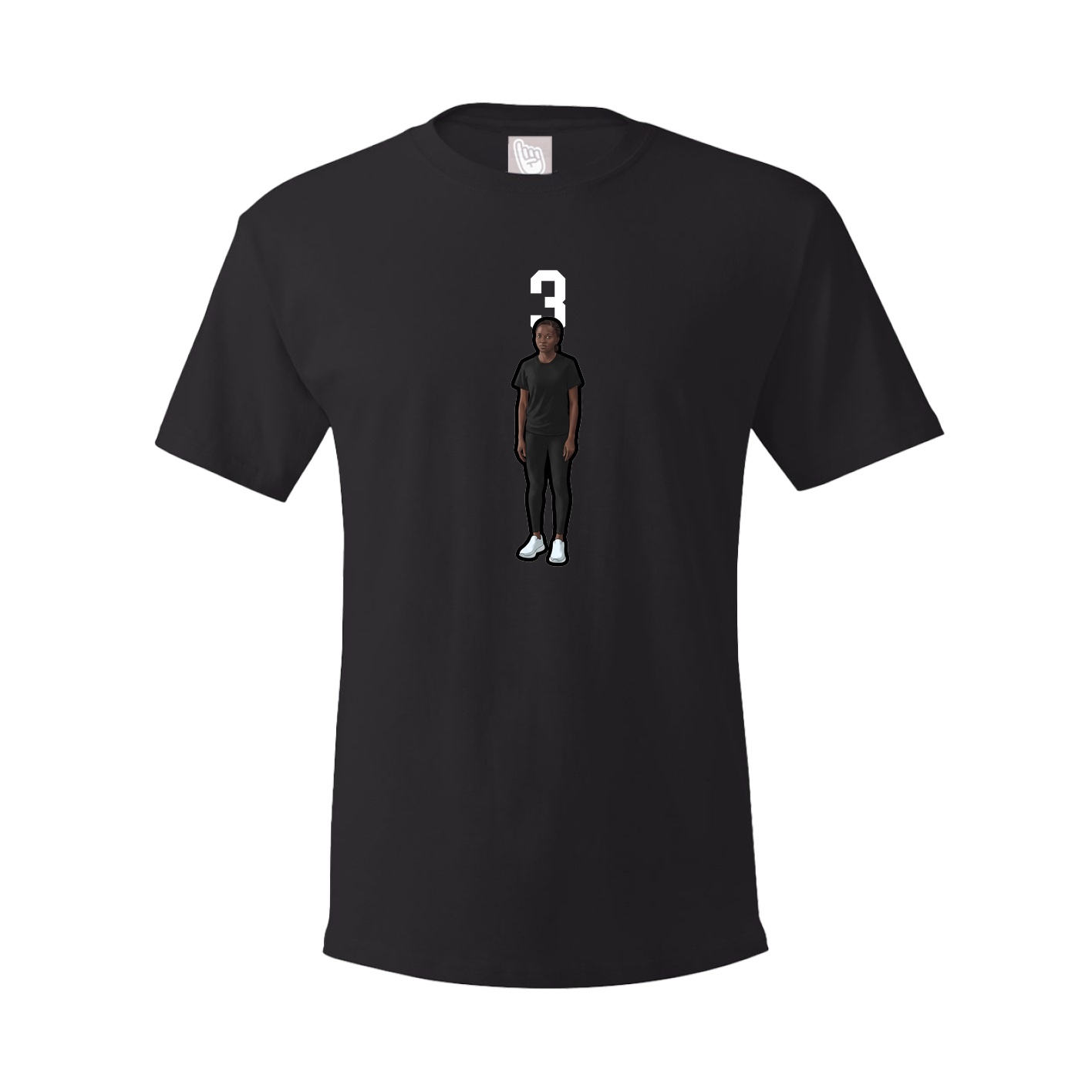 Youth Tee — Number Top in Black